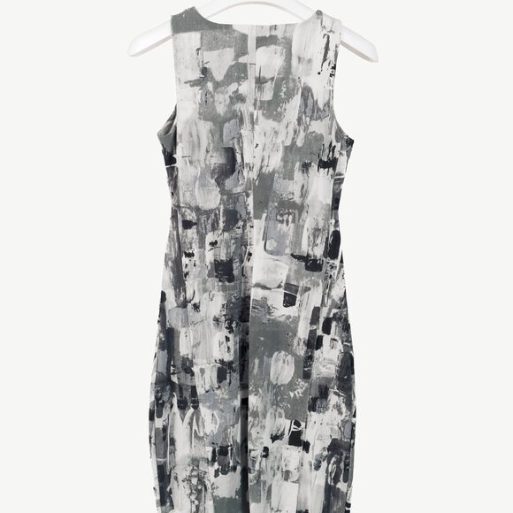Sarah Pacini Grey Abstract-Print Draped Jersey Dress - Picture 2 of 7